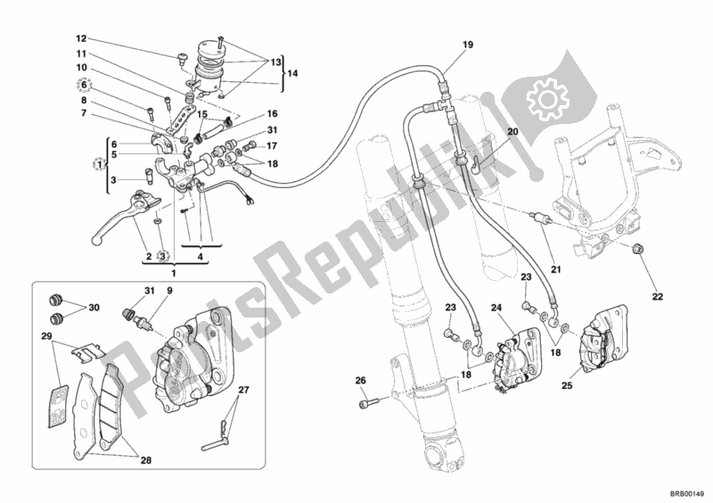 All parts for the Front Brake System of the Ducati Sportclassic Sport 1000 Single-seat JAP 2007